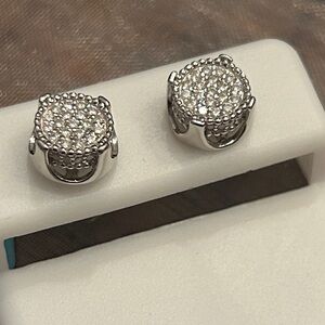 Moissanite Diamond‎ 925 Sterling  Silver Stud Earrings UNISEX